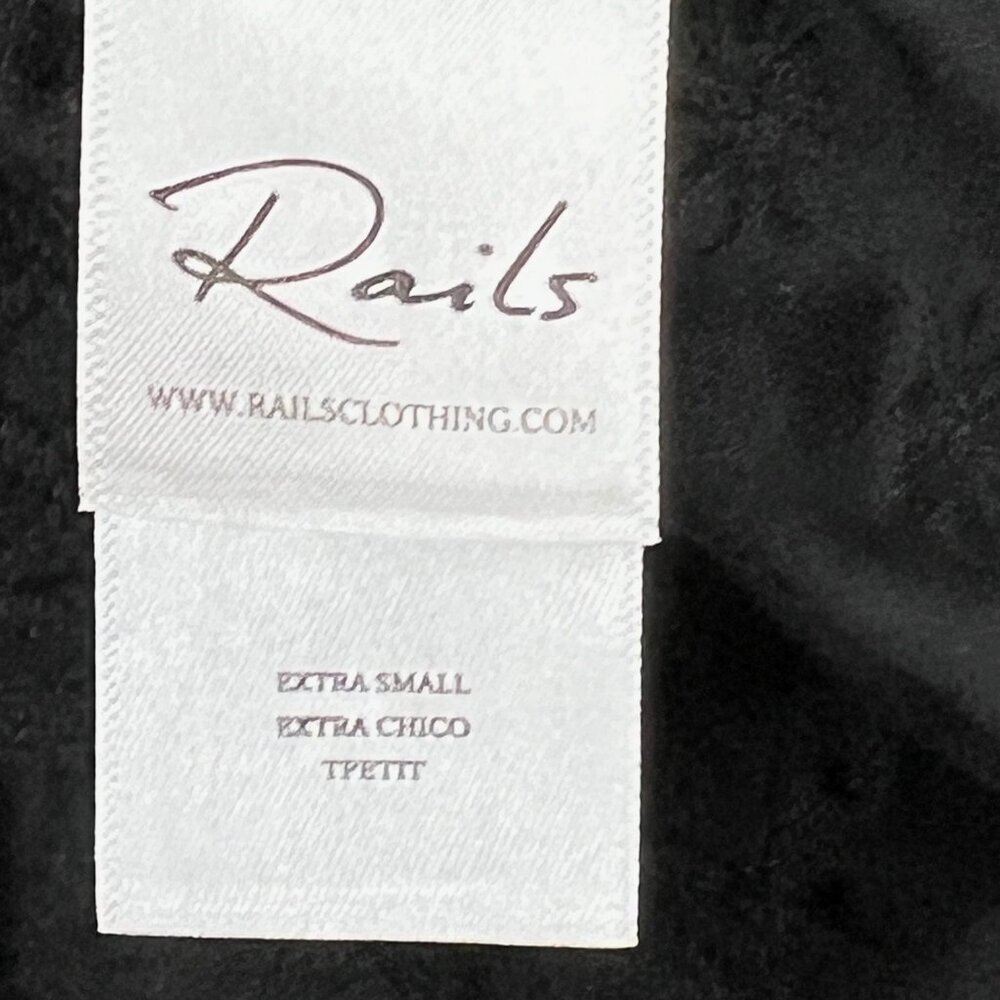RAILS Yuri Shirt Black Eyelet Mix Button Down Black Top‎ XS Petite Summer - Picture 9 of 13